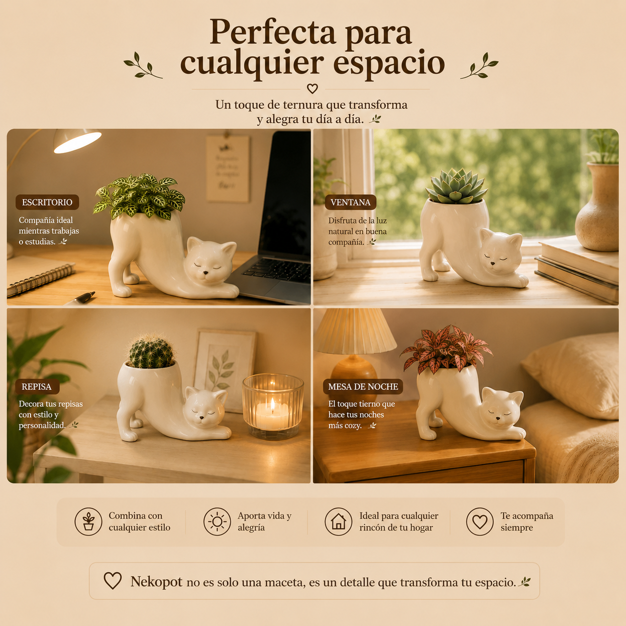 Florero con Forma de Gato