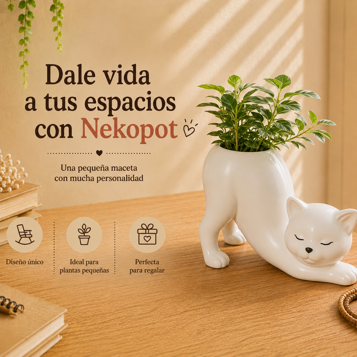 Florero con Forma de Gato