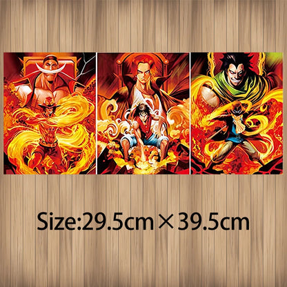 One Piece Anime 3D Lenticular Poster Luffy Ace Sabo