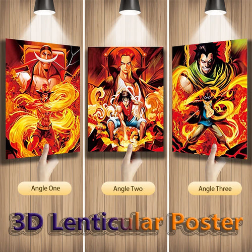 One Piece Anime 3D Lenticular Poster Luffy Ace Sabo